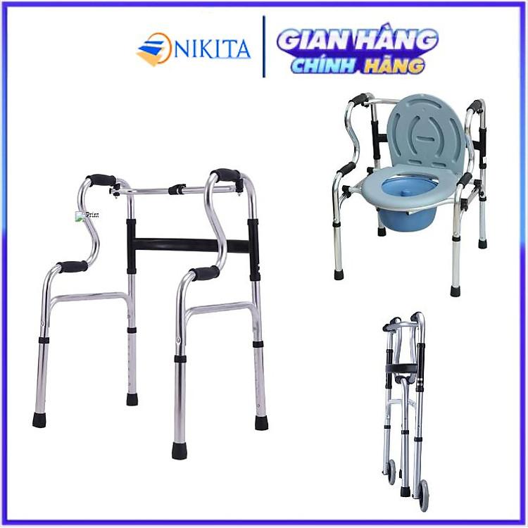 Khung tập đi Nikita chính hãng hỗ trợ phục hồi vận động an toàn kèm bô vệ sinh tiện ích