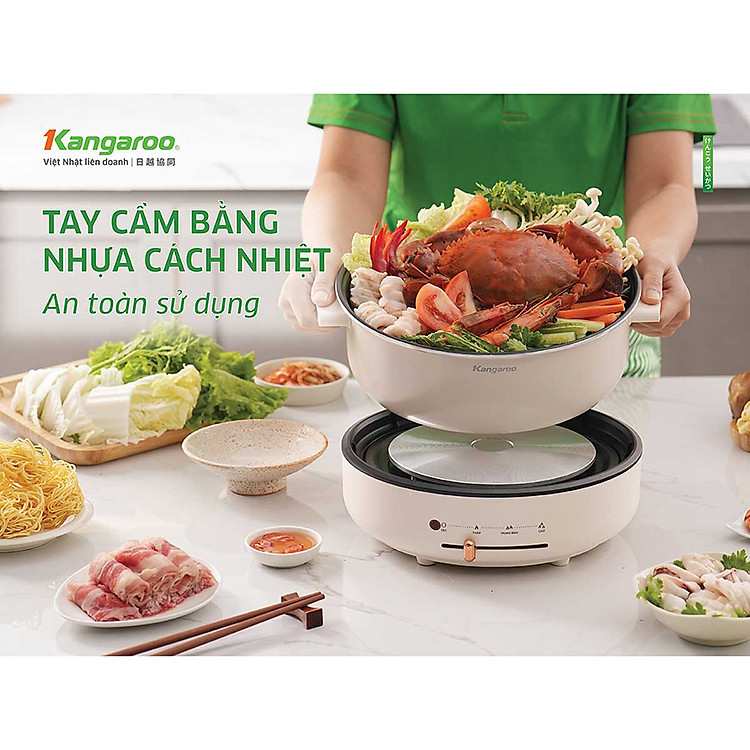 Lẩu điện Kangaroo KG50EH1 5L 1500W chính hãng bền bỉ và dễ dàng vệ sinh sau khi dùng