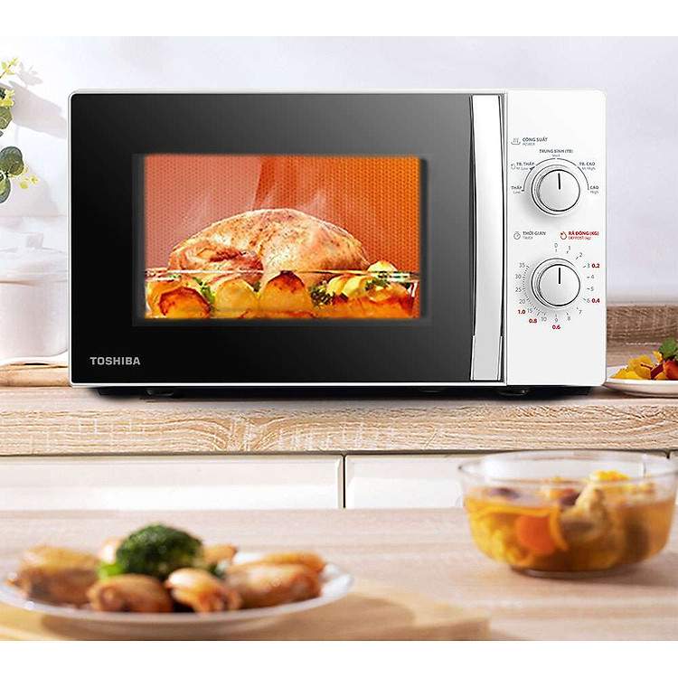 Lò vi sóng Toshiba MWP-MM20P(WH) dung tích 20 lít kết hợp chống thấm ba lớp và kháng khuẩn tối ưu