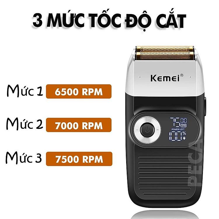 Máy cạo khô chuyên nghiệp Kemei KM-2026 công suất 5W màn hình LCD tặng kèm lưỡi dự phòng cao cấp