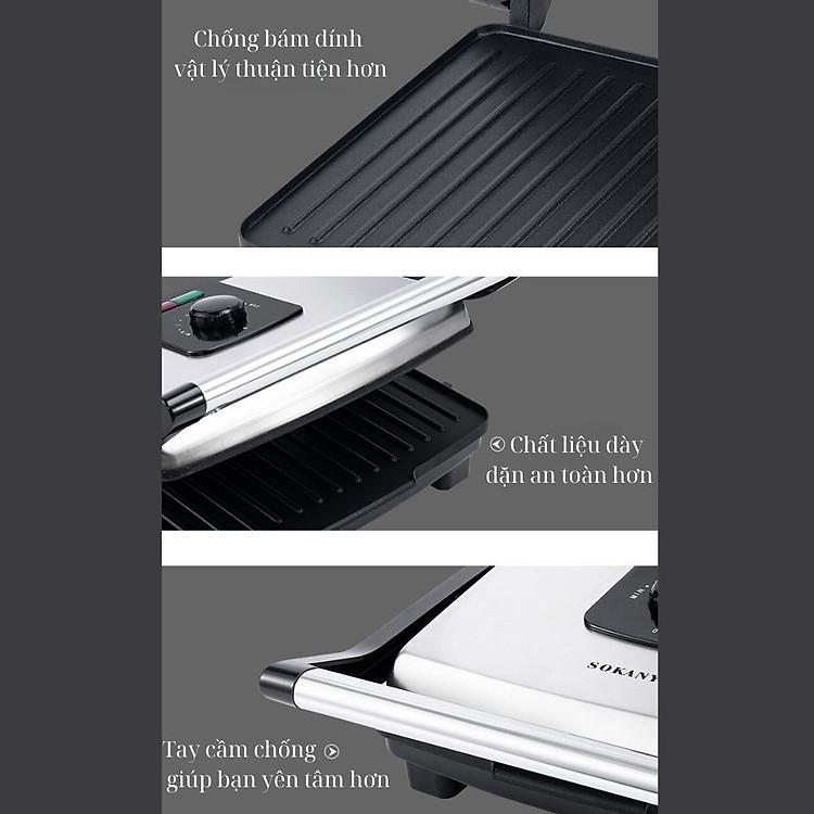 Máy kẹp nướng bánh mì Sokany SK-202 chính hãng Deliya đa năng nướng thịt rán trứng cực nhanh