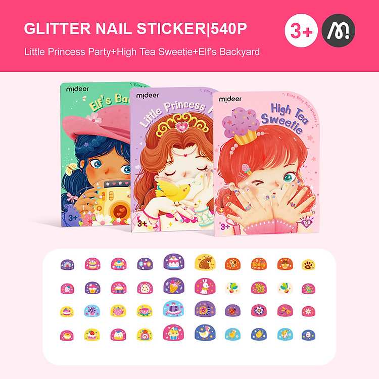 Mideer Nail Stickers 180 miếng dán móng tay là món quà hoàn hảo cho các bé yêu