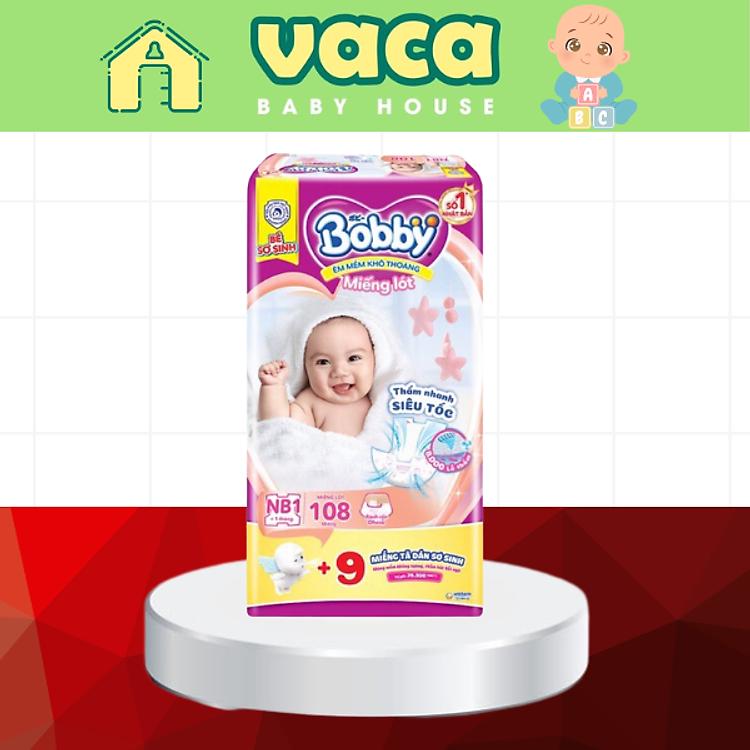Miếng lót sơ sinh Bobby NB1 108 miếng siêu mỏng nhẹ nhưng thấm hút cực nhanh