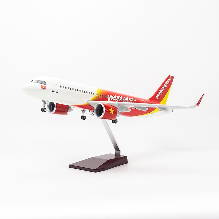 Mô hình máy bay Vietjet Air Airbus A320 dài 47cm có đèn led món quà tuyệt vời cho trẻ em