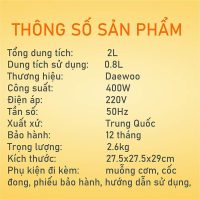 Nâng tầm bữa ăn gia đình cùng nồi cơm điện Daewoo DWRC-Y201 1L lòng Ceramic đa tiện ích