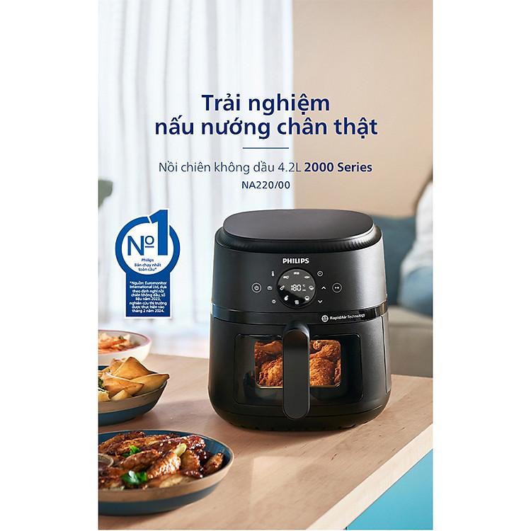 Nâng tầm không gian bếp với nồi chiên không dầu Philips 4.2 lít NA220/00 chính hãng tinh tế