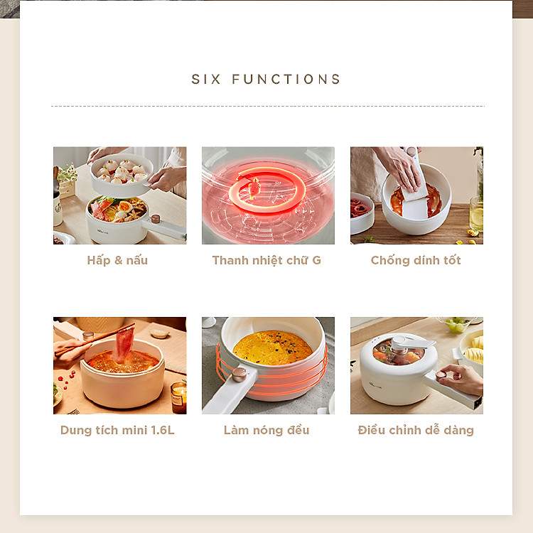Nồi điện đa năng Bear DRG-P16M2 chính hãng nâng tầm trải nghiệm gian bếp Việt