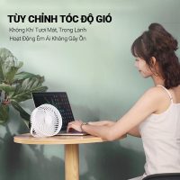 Quạt Besti Tích Điện Xoay 360 Độ 3 Cấp Độ Gió Làm Mát Tức Thì