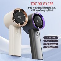 Quạt Mini Teement Thông Minh 100 Tốc Độ Gió Màn Hình Led Pin 2000mAh Tích Điện Siêu Mát