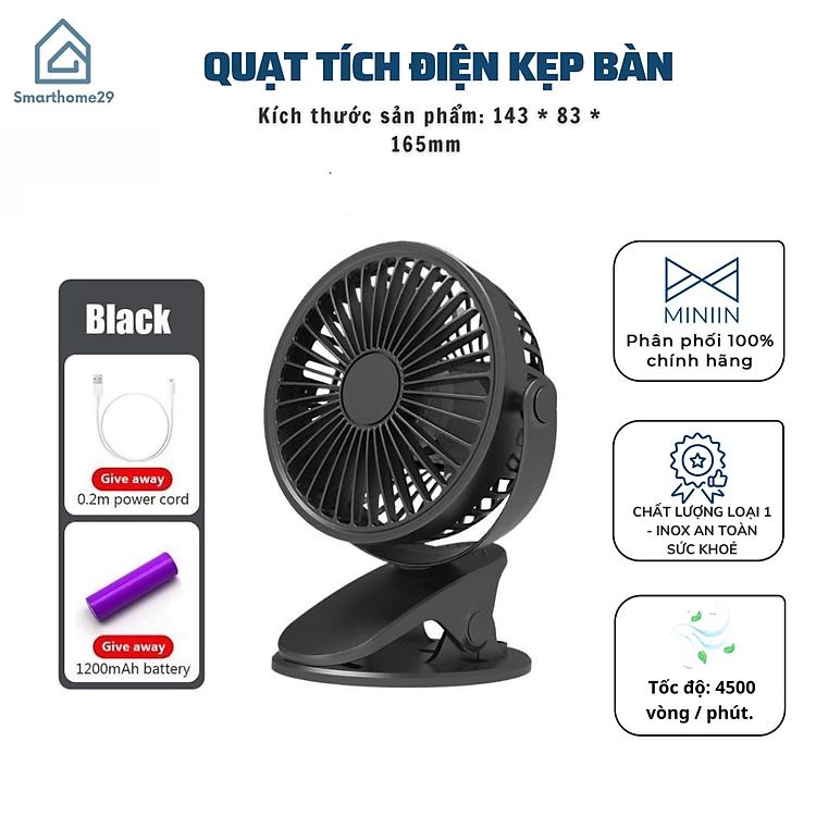 Quạt Miniin Để Bàn Tích Điện Xoay 720 Độ Tiện Lợi Cho Học Sinh Và Sinh Viên