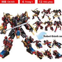 Robot Biến Hình 6 trong 1 đồ chơi lắp ráp 900 chi tiết nhựa ABS chứng nhận an toàn sức khỏe người dùng