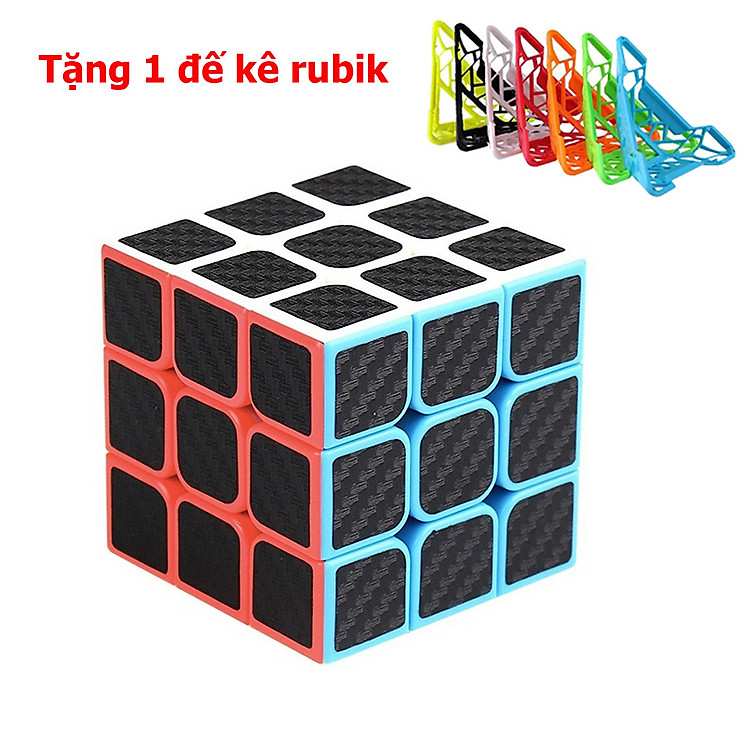 Sắm Ngay Rubik 3x3 Carbon Chất Lượng Tốt Tặng Kèm Chân Đế Đa Năng