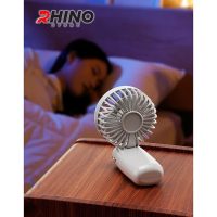 Sản phẩm quạt mini Rhino F401 tích điện 5 cấp độ gió kèm phụ kiện đầy đủ chính hãng