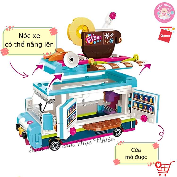 Sáng tạo cùng bộ lắp ráp Qman xe bán hàng 329 mảnh ghép phiên bản mới nhất