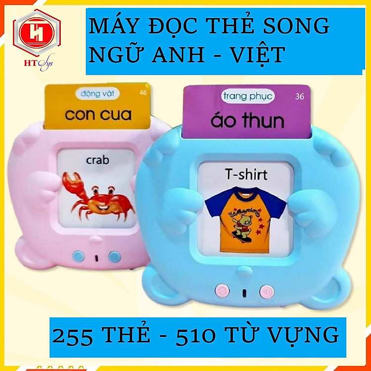 Sở hữu máy đọc thẻ tiếng Anh song ngữ 255 thẻ Flashcard để bé học tập mỗi ngày