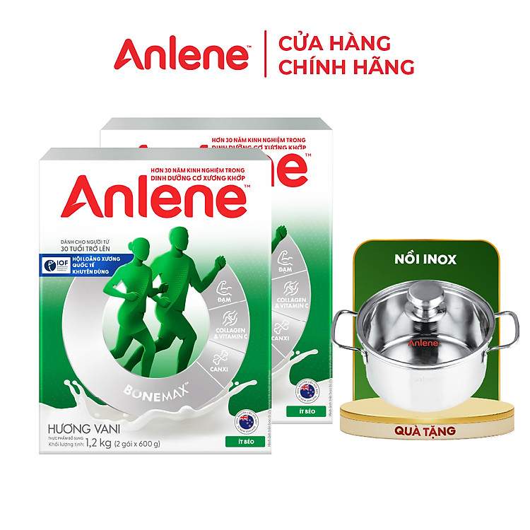 Sữa Bột Anlene Hương Vanilla Combo 2 Hộp 1200g Sự Kết Hợp Hoàn Hảo Giữa Canxi Và Magie