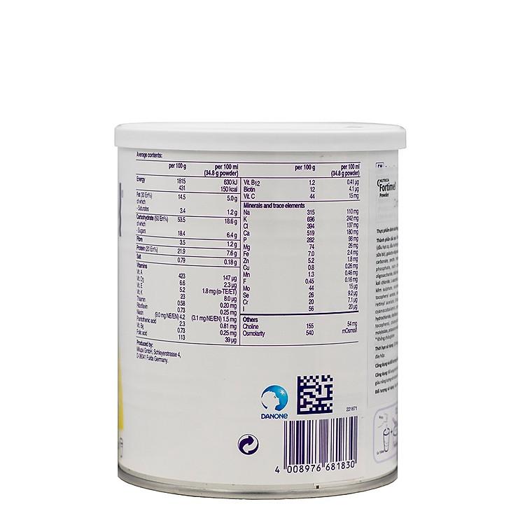 Sữa bột Fortimel Powder Vanilla 335g đạt tiêu chuẩn an toàn thực phẩm quốc tế