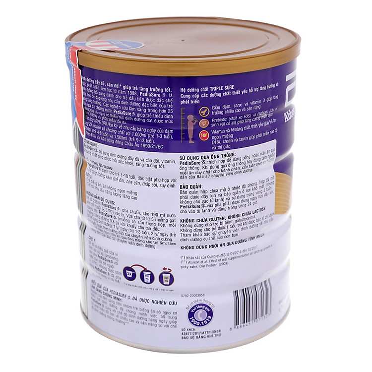 Sữa bột PediaSure 850g giải pháp vàng cho sự phát triển toàn diện của trẻ trong giai đoạn vàng 1-10 tuổi