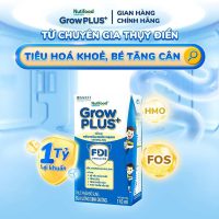 Sữa bột pha sẵn GrowPLUS+ Tiêu Hóa Khỏe Tăng Cân Thùng 48 hộp chính hãng Nutifood