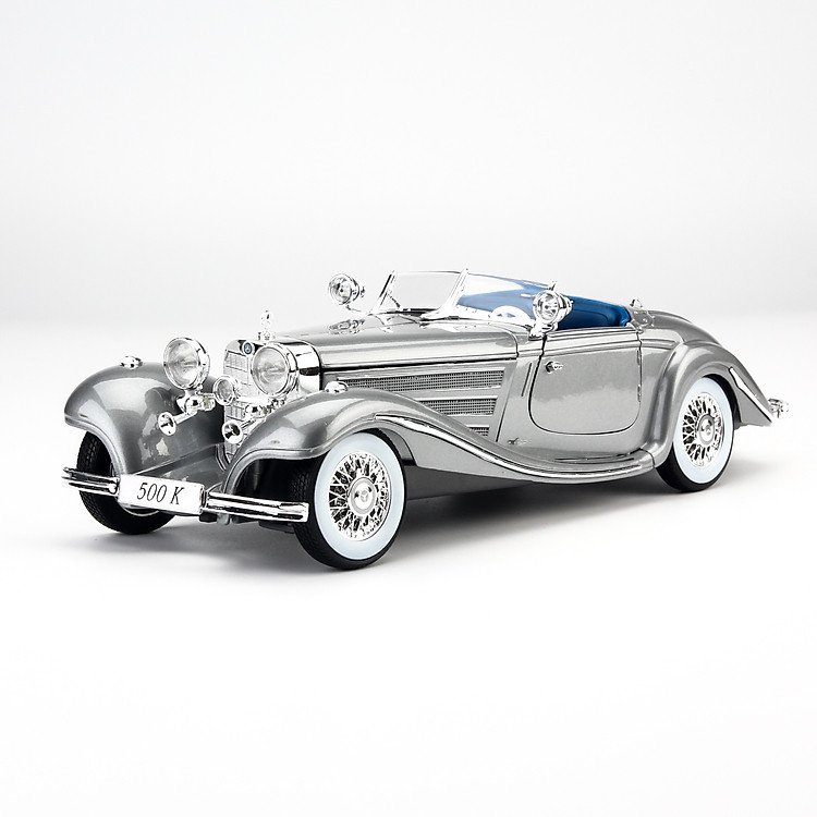 Sưu Tầm Xe Cổ Cùng Mercedes-Benz 500K TYP Special Roadster Grey 1:18 Maisto Chất Lượng Cao