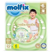Tã bỉm quần Molfix size XXXL22 cộng 6 miếng thấm hút vượt trội cho giấc ngủ ngon