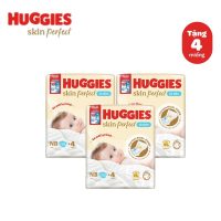 Tã dán Huggies Skin Perfect NB 70+4 miếng combo 3 gói ngăn ngừa vi khuẩn gây kích ứng