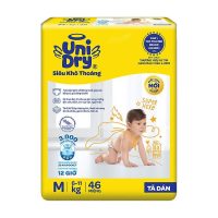 Tã dán Unidry G6X size M 46 miếng thấm hút vượt trội bảo vệ làn da