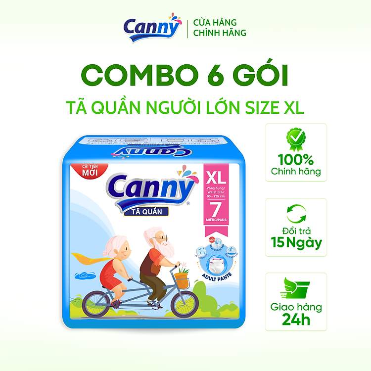Tã quần Canny XL7 mang lại sự khô thoáng và thoải mái tối đa cho người lớn tuổi