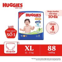Tã quần Huggies Skin Care Mega Jumbo XL84 cộng 4 miếng chứa tinh chất tràm trà thiên nhiên bảo vệ da
