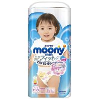 Tã quần Moony xanh nội địa Nhật Bản size XL bé gái 38 miếng chất lượng cao cấp cho bé