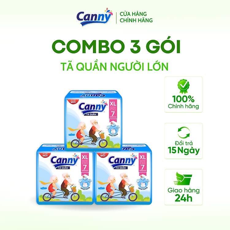 Tã quần người già Canny siêu thấm hút kháng khuẩn ưu việt combo 3 gói giá tốt