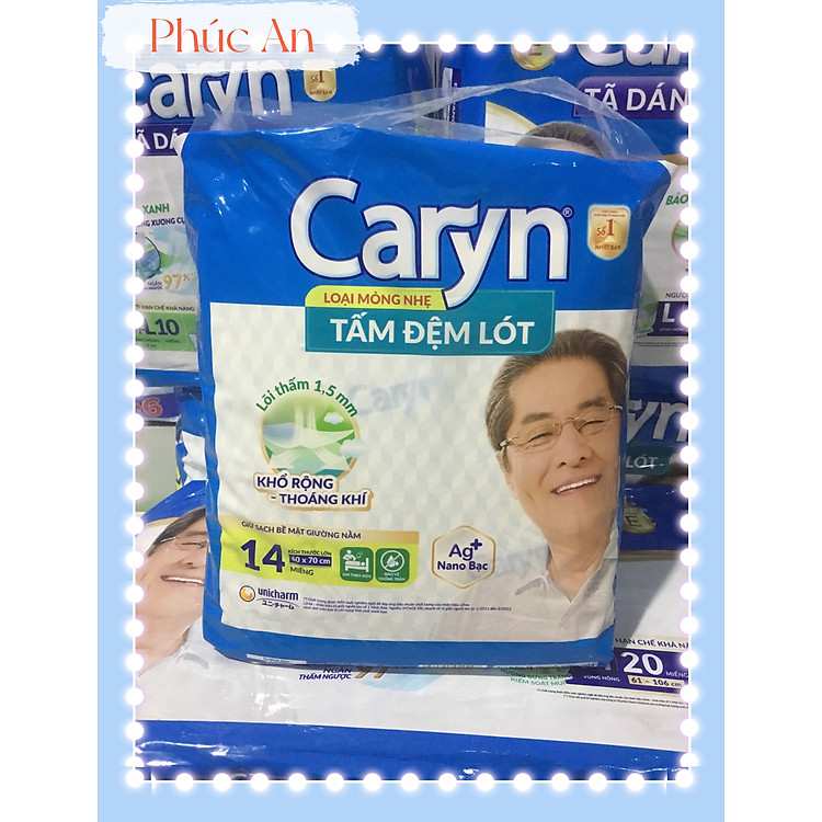 Tấm Đệm Lót Giường Caryn 60x70cm Gói 14 Miếng Thấm Hút Vượt Trội Dành Cho Người Nằm Lâu