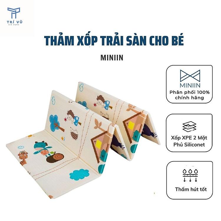 Thảm trải sàn cho bé MINIIN phủ silicone cao cấp chống thấm nước và dễ dàng lau chùi
