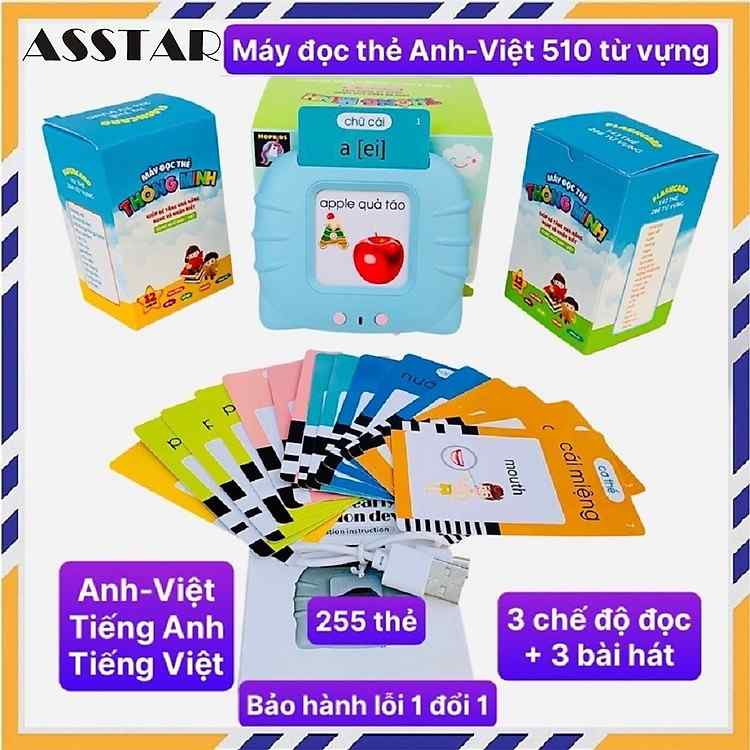 Thiết Bị Học Tập Thông Minh Máy Đọc Thẻ Song Ngữ 510 Từ Vựng 255 Thẻ Cho Trẻ