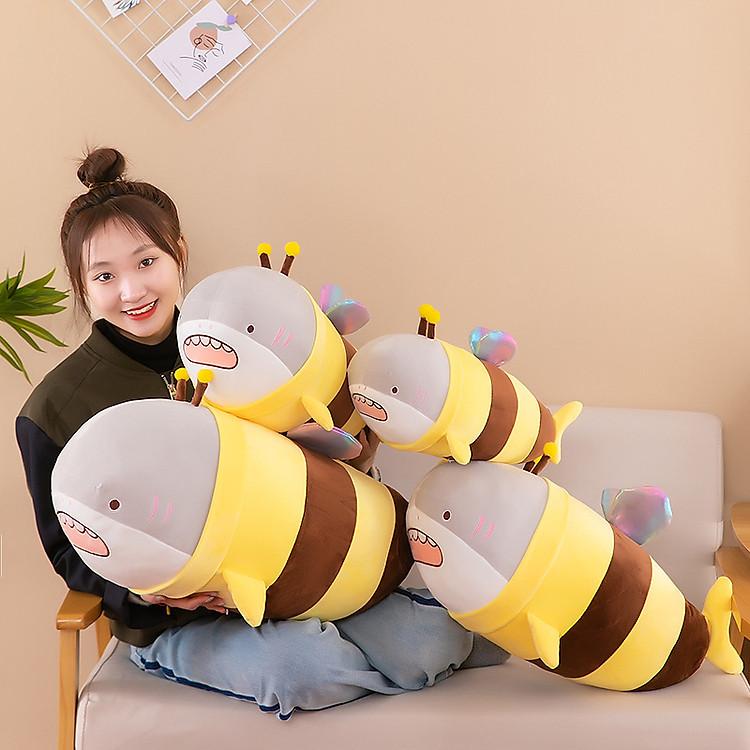 Thú bông cá mập lai ong thiết kế mới siêu cute vải co giãn bốn chiều