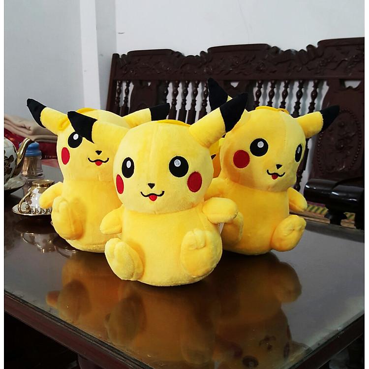 Thú nhồi bông Pikachu dáng ngồi dễ thương cam kết hàng Việt Nam chất lượng cao cho bé