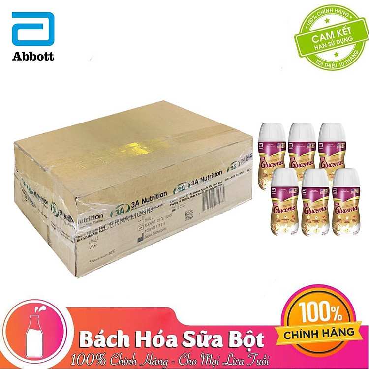 Thùng 30 chai sữa Glucerna 220ml sự kết hợp tuyệt vời giữa khoa học dinh dưỡng và sự tiện lợi