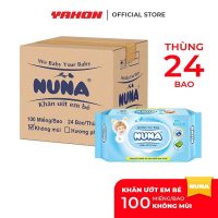 Thùng Khăn Ướt NUNA Không Mùi 24 Bao 100 Miếng Đảm Bảo Vệ Sinh An Toàn Sức Khỏe