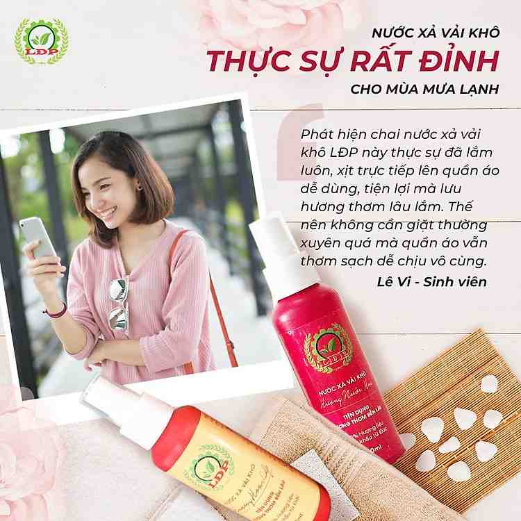 Trải nghiệm hương thơm nước hoa quý phái với combo 2 chai xịt xả vải khô Lâm Đại Phúc