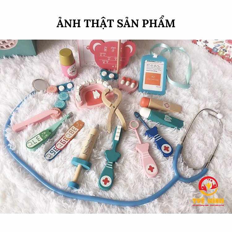 Trải nghiệm làm bác sĩ thực thụ với bộ đồ chơi gỗ cao cấp đầy đủ tính năng