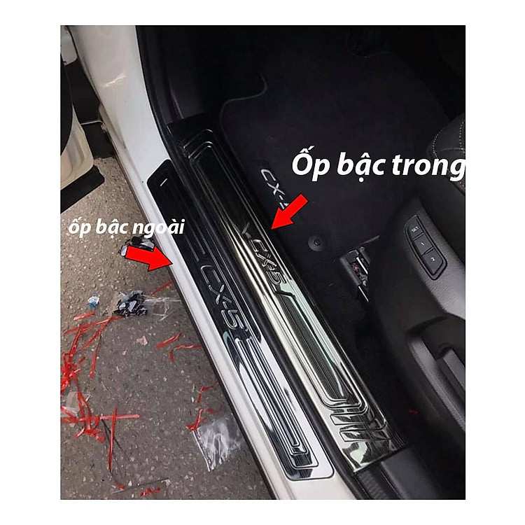 Trang bị ốp bậc cửa Mazda CX5 mẫu Titan bền bỉ chống va đập cho xe đời 2014-2021