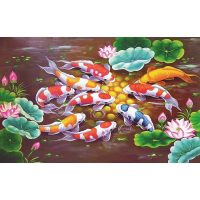 Tranh ghép 1000 mảnh Cửu Ngư Quần Hội 50x80cm điểm nhấn cho ngôi nhà bạn
