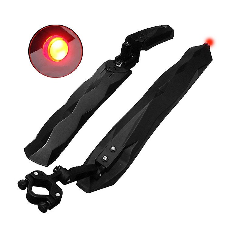 Vè chắn bùn xe đạp địa hình nhựa siêu dẻo chống gãy kèm đèn led đỏ báo hiệu phía sau