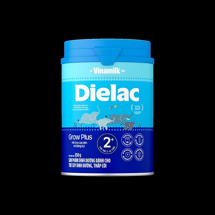 Vinamilk Dielac Grow Plus 2+ 850g sữa non giải pháp dinh dưỡng giúp bé cao lớn mỗi ngày
