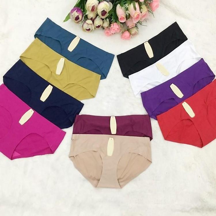 10 quần lót nữ Su đúc không đường may vải thun lạnh chất lượng cao co giãn bốn chiều cực kỳ êm ái