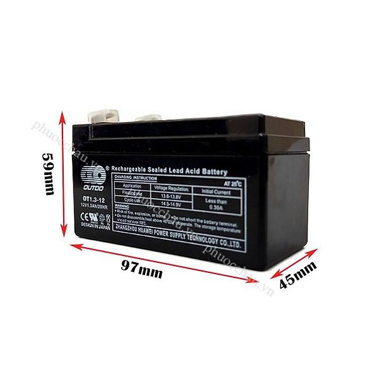 Ắc Quy OUTDO OT1.3-12 12V 1.3AH Cấu Tạo Chắc Chắn Khả Năng Chống Chịu Va Đập Tốt