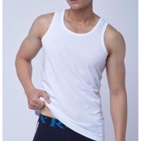 Áo ba lỗ nam Vicci cotton trắng siêu thấm hút mang lại cảm giác khô thoáng tối đa