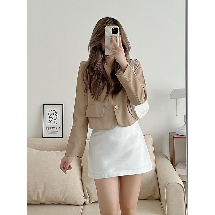 Áo blazer nữ croptop hai lớp thiết kế sang trọng giúp nâng tầm phong cách thời trang cá nhân