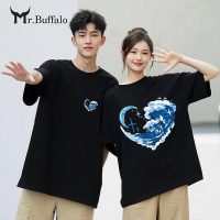 Áo Đôi Mr.Buffalo Cotton 100% Mềm Mại Thấm Hút Tốt Mẫu Nam T18 Trắng Local Brand B18nB18
