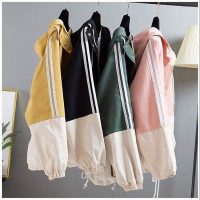 Áo khoác dù nữ thời trang chạy sọc tay chất dù 2 lớp mịn đẹp